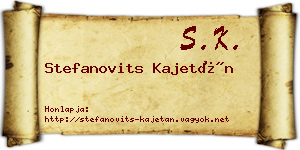 Stefanovits Kajetán névjegykártya